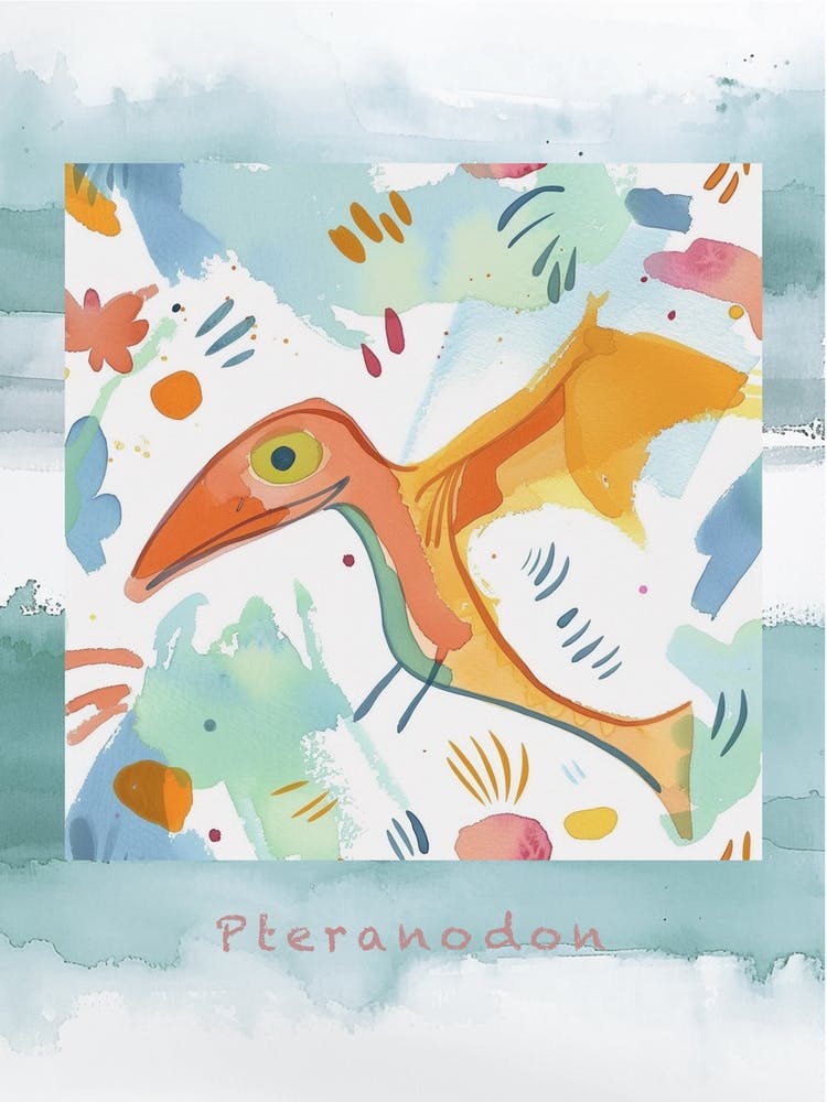 Cute Muted Pteranodon Dinosaur 1 Poster