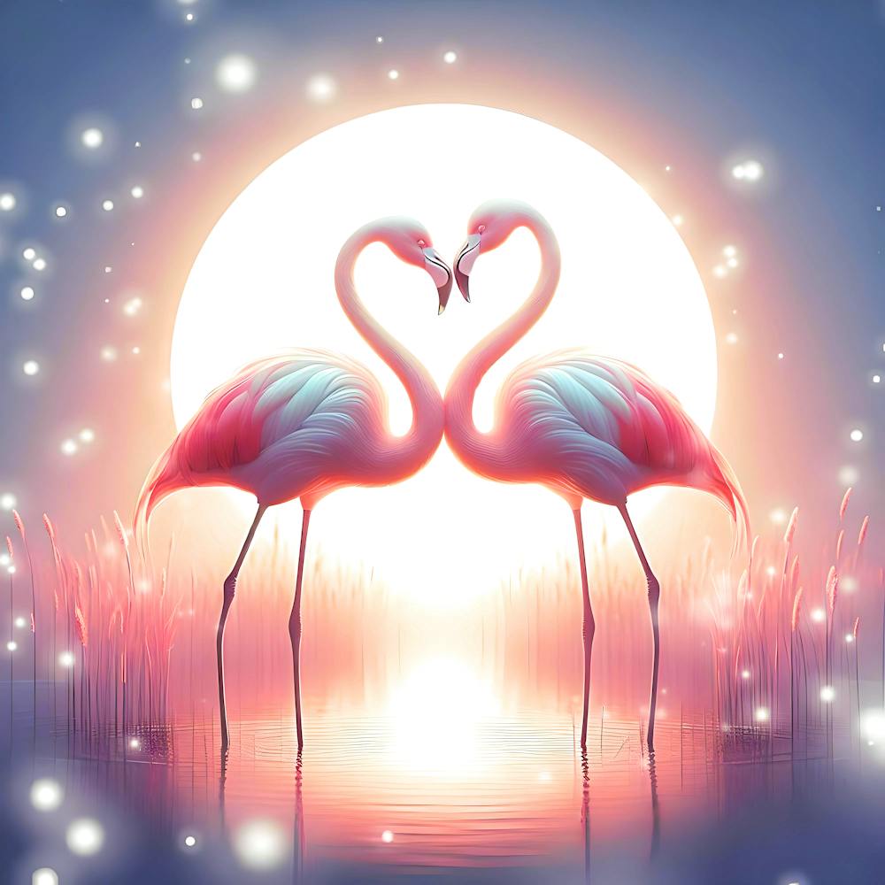 Flamingos In Love