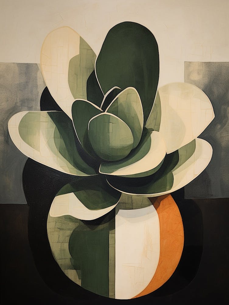 Modern Abstract Cactus Painting Acanthocalycium Cactus 5