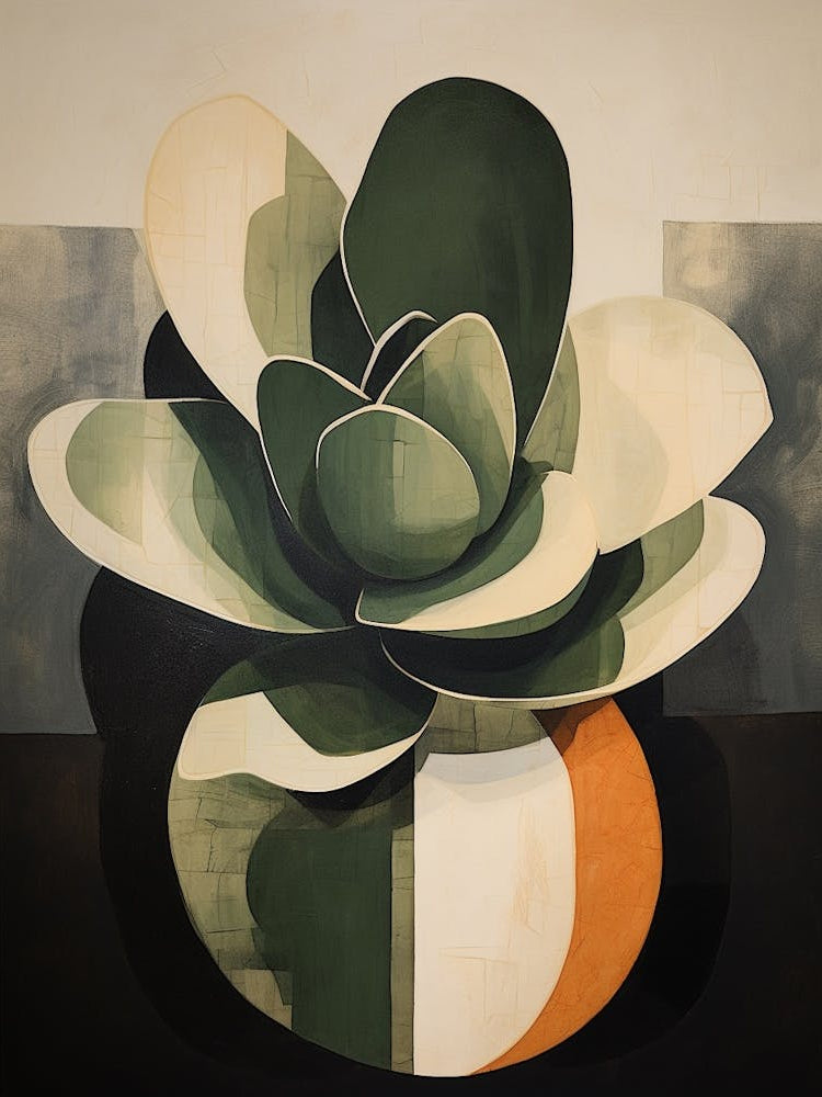 Modern Abstract Cactus Painting Acanthocalycium Cactus 5