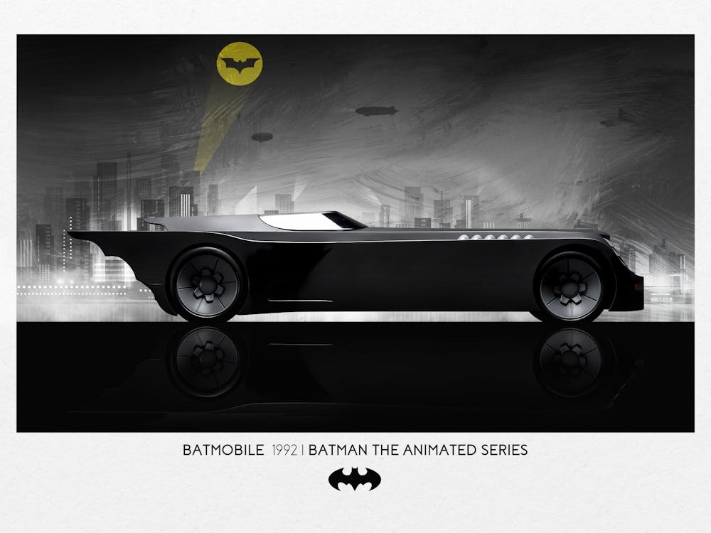 Batmobile- Batman The Animated Series 1992 Art Print by Fy!