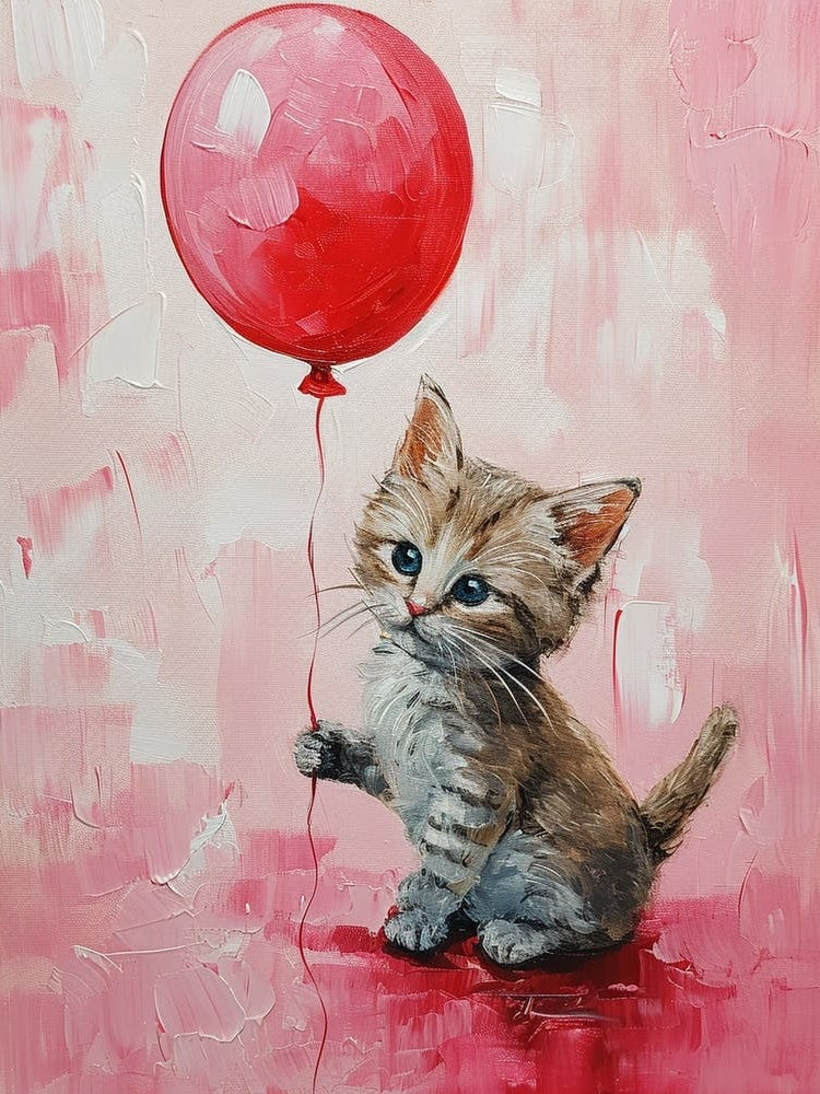 Cute Cat 2 With Balloon