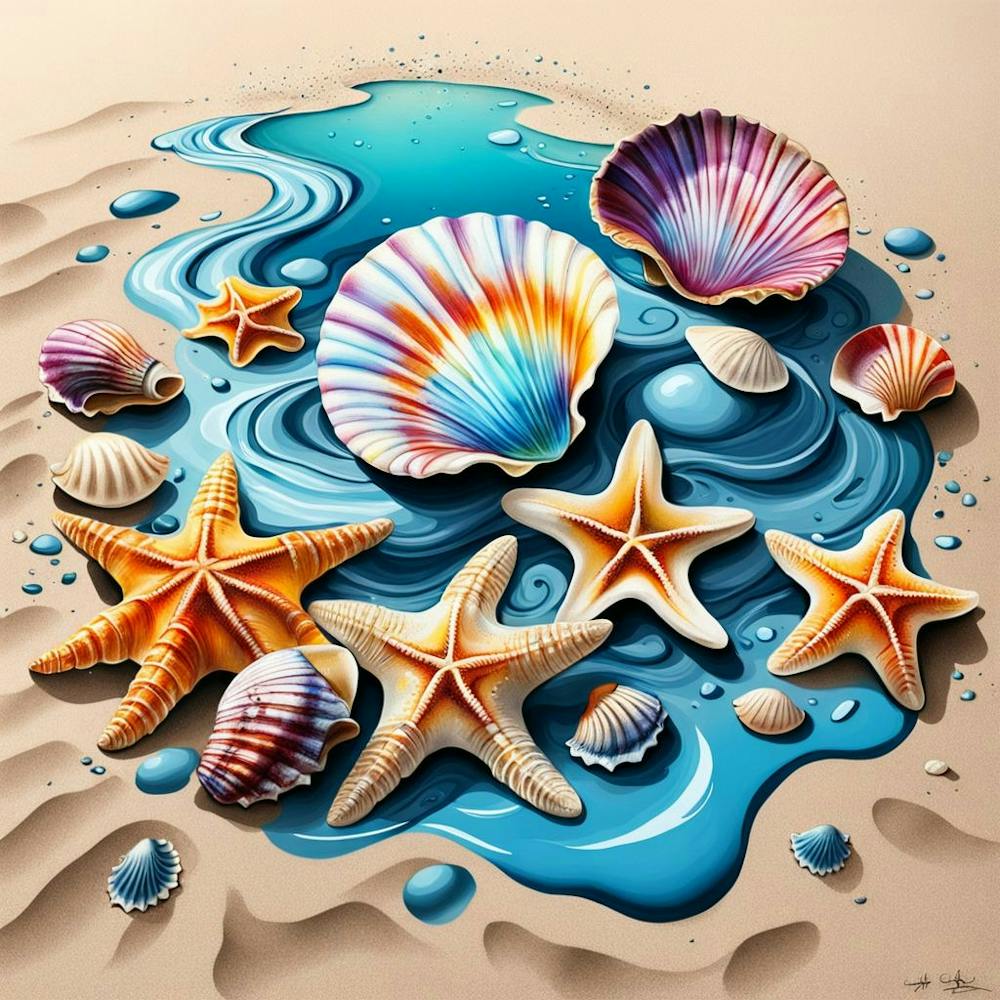 Sea Shells In Sand Assortment