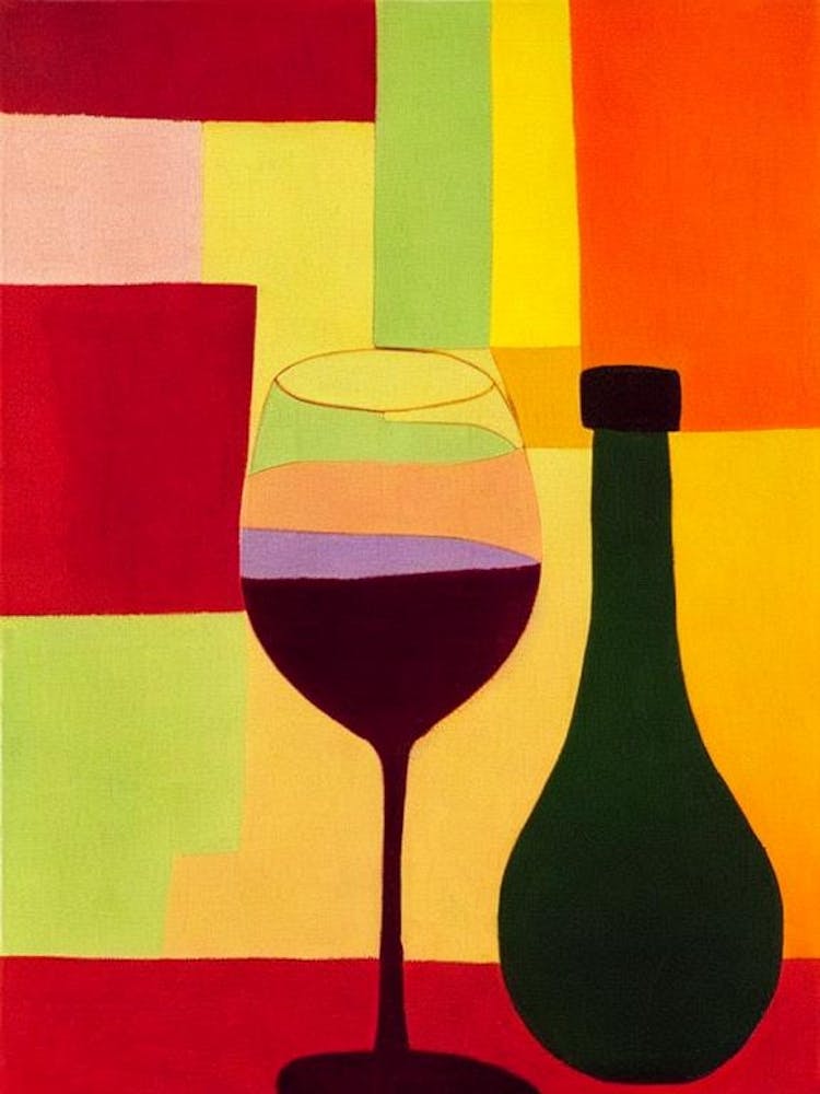 Lambrusco Paul Klee Inspired Abstract Cocktail Poster