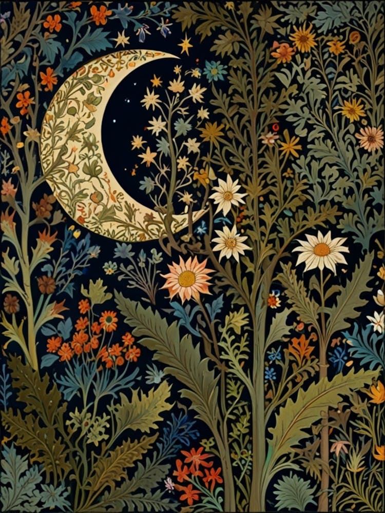 William Morris Moon And Flowers 47
