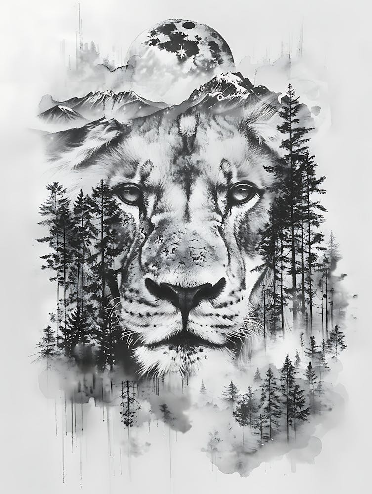 Lion In The Forest 1