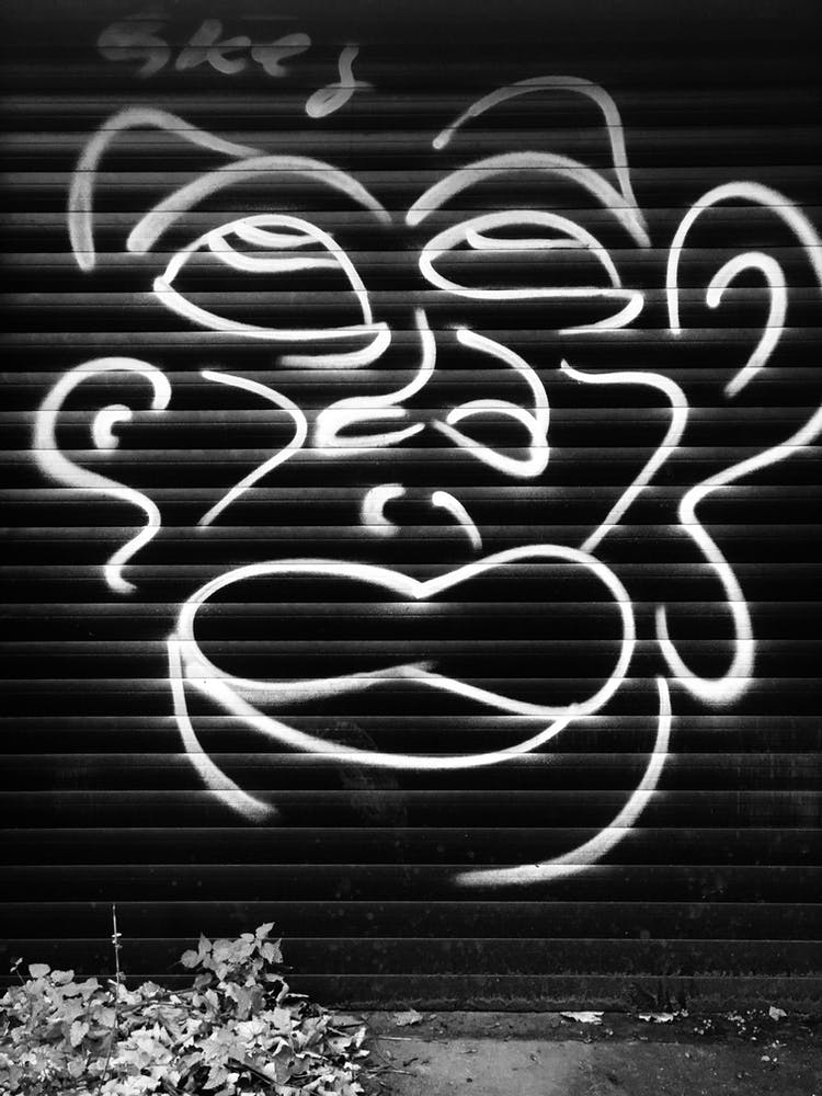Black and White Graffiti Face
