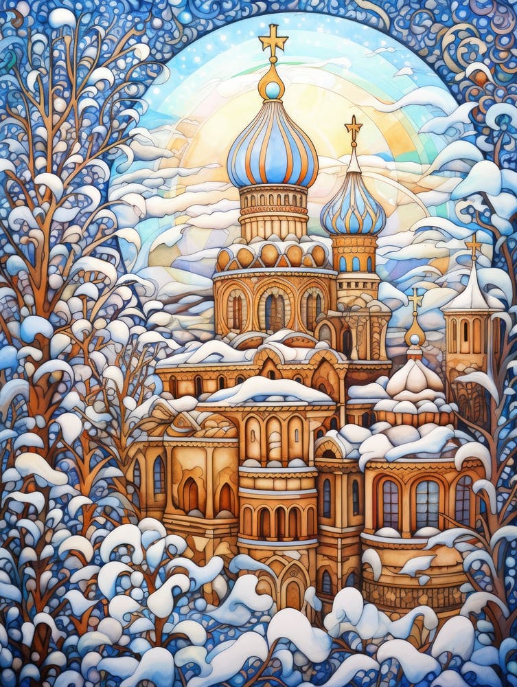 Russian Church In Winter