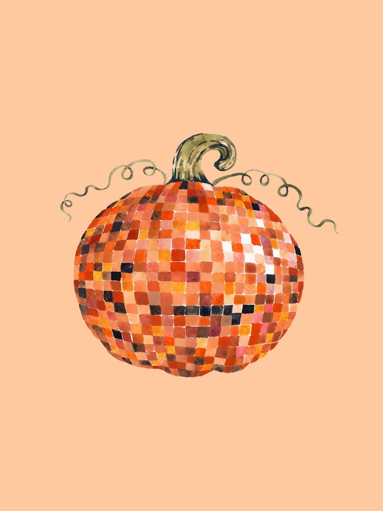 Disco Ball Pumpkin Vertical