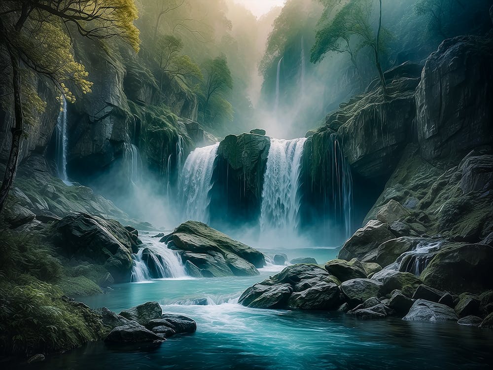 Waterfall In The Forest