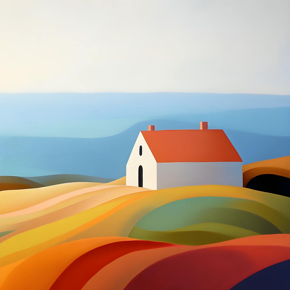 Serene Mountain Sunset Landscape – Tranquil Nature Wall Art