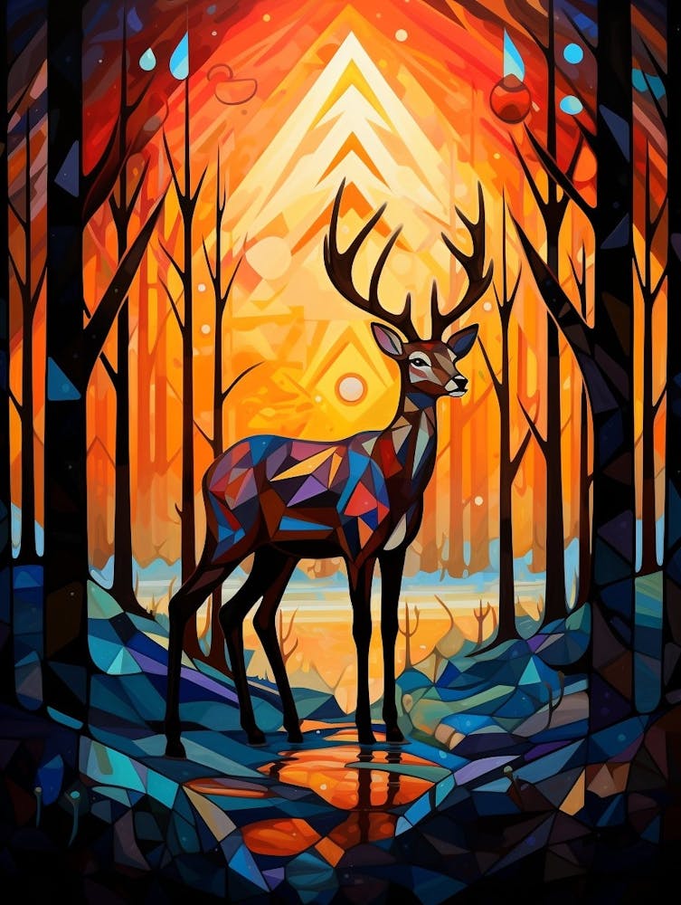 Deer Abstract Pop Art 5