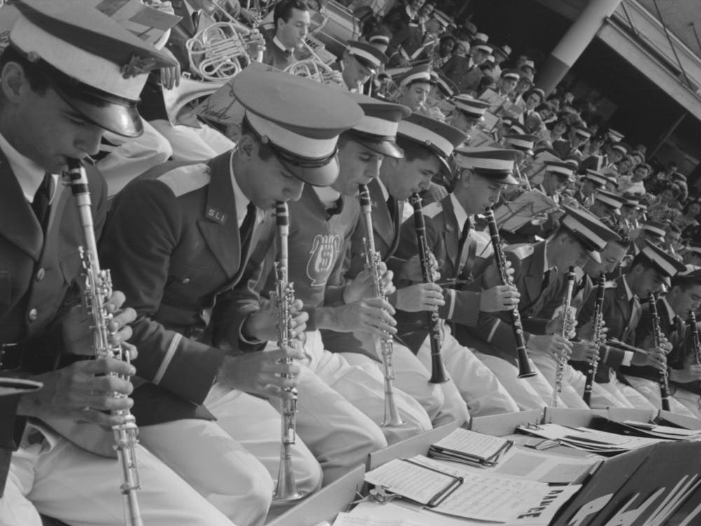 Clarinet Players, Southwestern University Band, National Rice Festival, Crowley, Louisiana By Russell Lee
