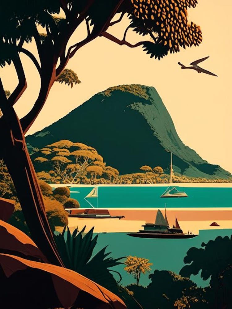 Komodo National Park Indonesia Retro