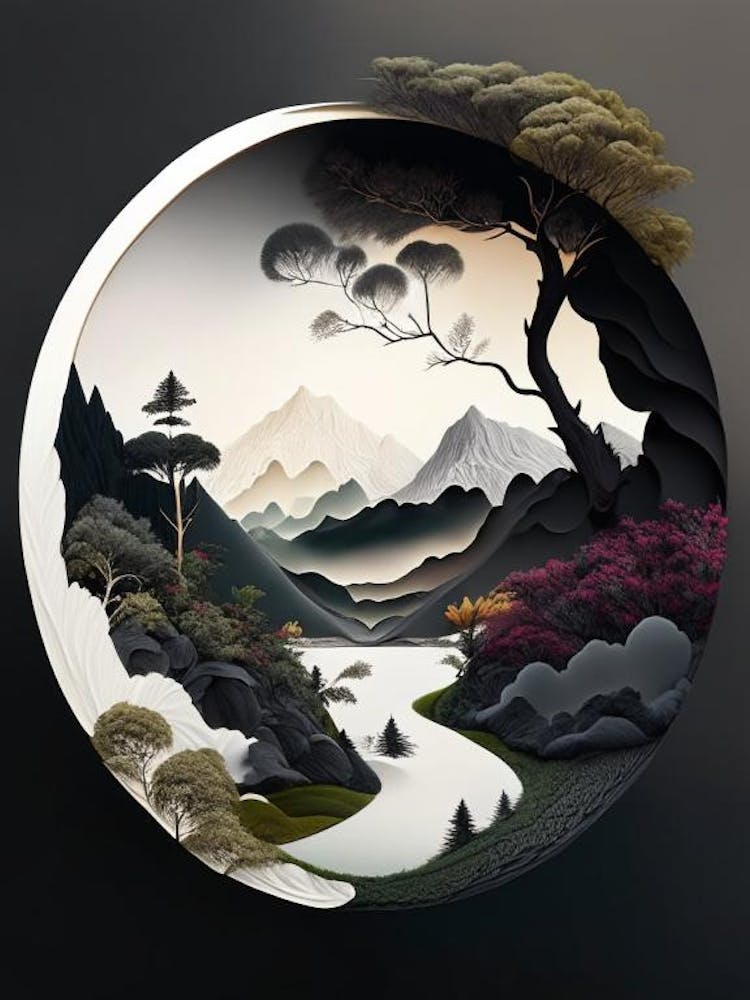 Landscapes 2, Yin and Yang Illustration