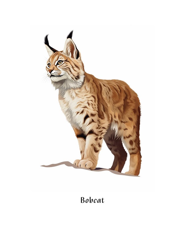 Bobcat Kids Animal Poster