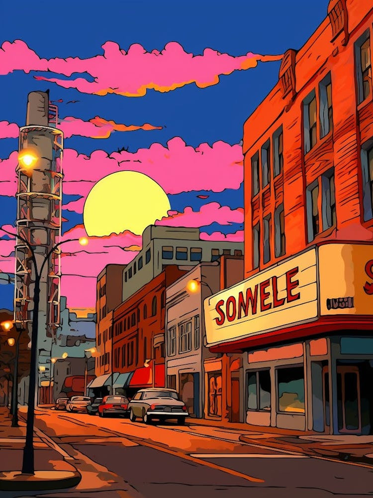 Spokane Washington Pixel Art 1