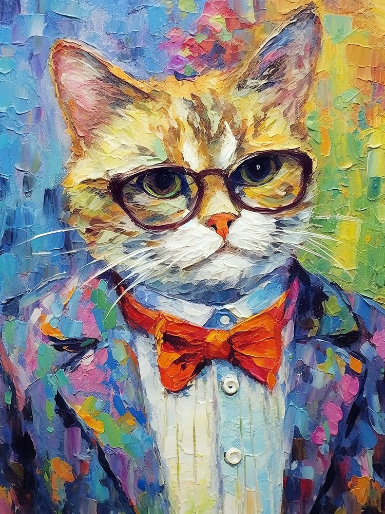 Cat Vogue Canvas; A Whiskered Masterpiece