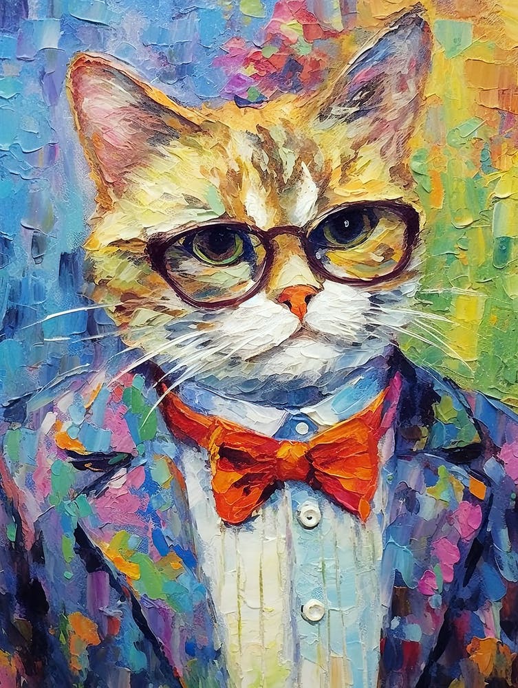 Cat Vogue Canvas; A Whiskered Masterpiece