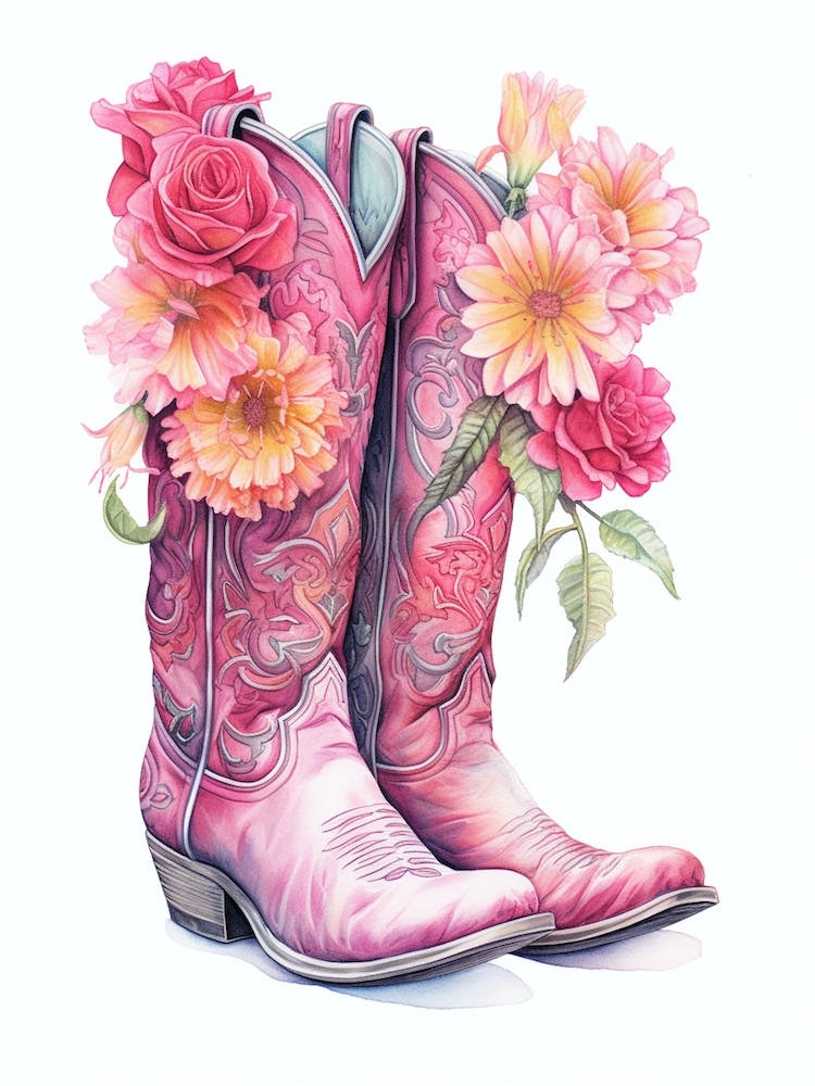  Cowgirl Boots Pink