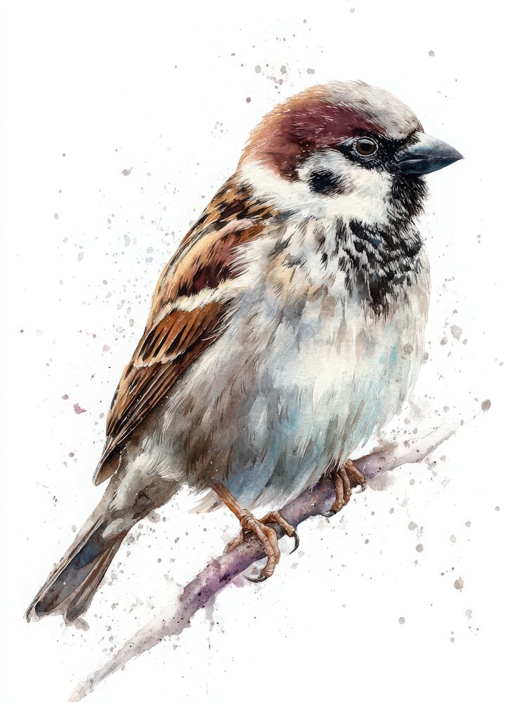 Aihrgdesign Isolierte Aquarellmalerei von Vögeln Spatz Per D676d1f5 C46e 4bb2 Bff2 D10c4be1e140 0