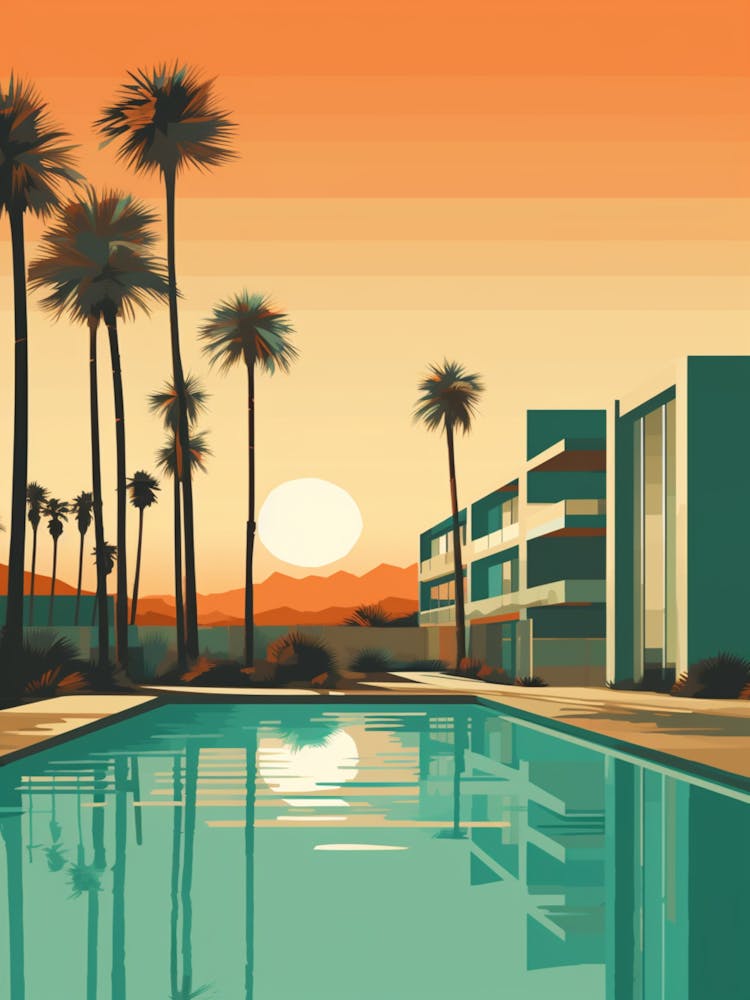 Long Beach California Mediterranean Style Illustration 2