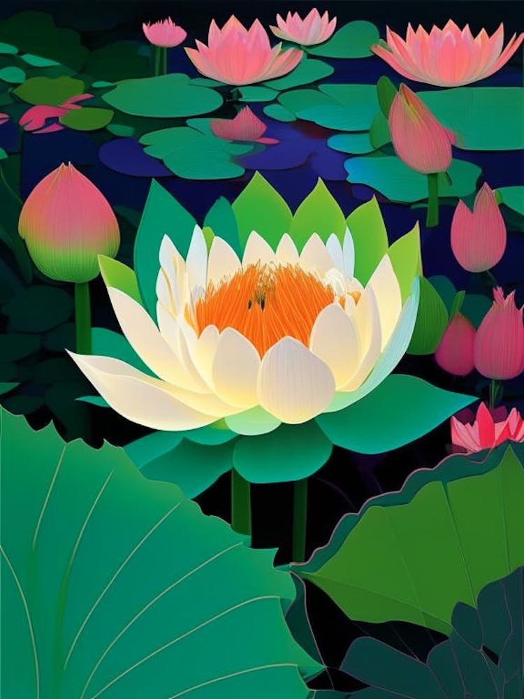 Lotus Flower In Garden Fauvism Matisse 1