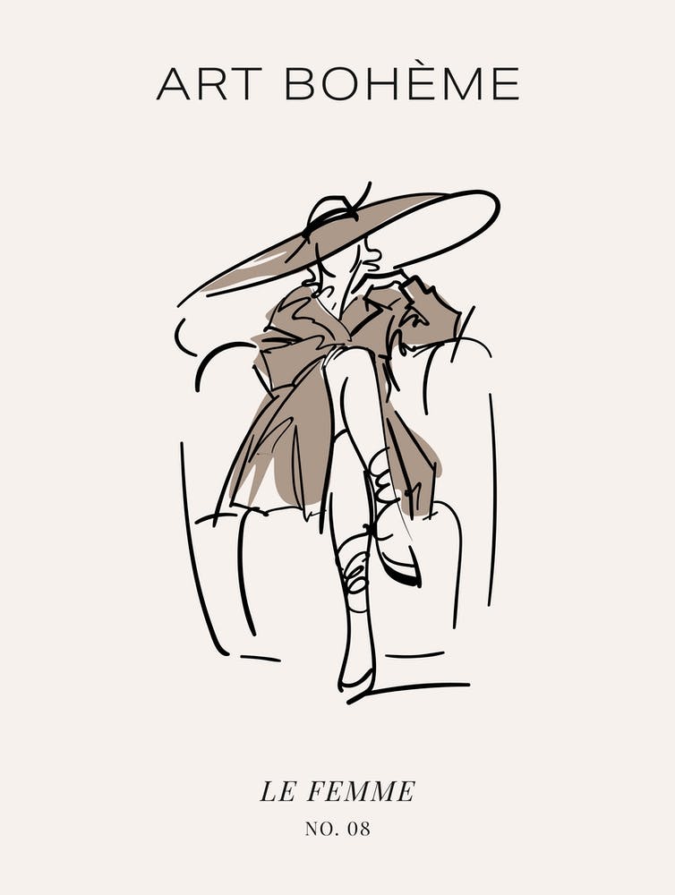 Woman Fashion Sketch - Art Boheme - Le Femme 08