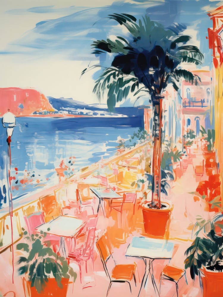 Palermo, Sicily   Italy Beach Club Lido Watercolour 3