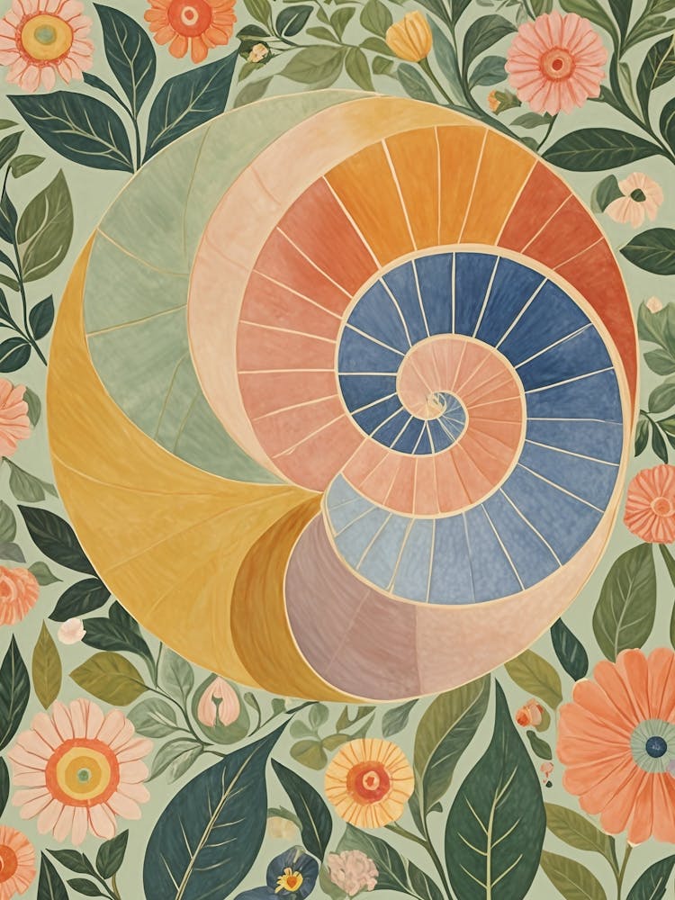 Floral Pastel Colour Wheel Spiral