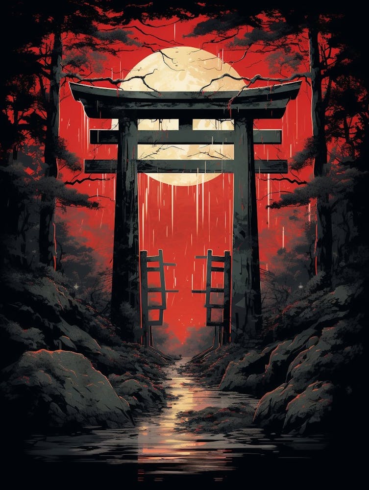 Torii Gates Japanese Illustration 7