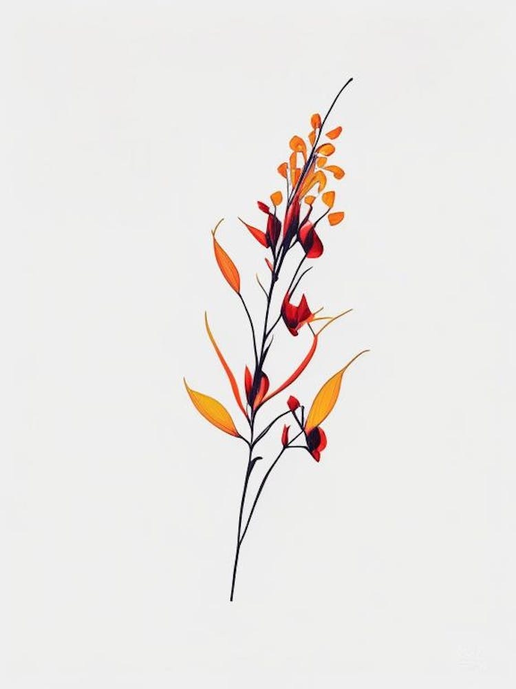 Firethorn Floral Minimal Line Drawing 3 Flower
