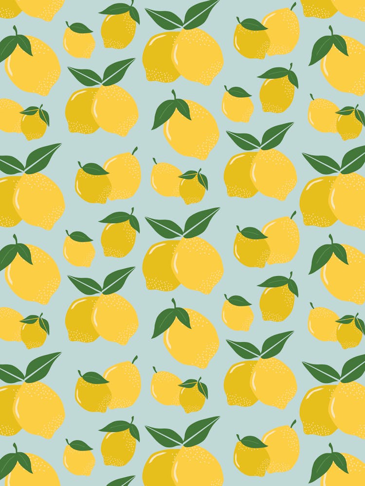 Citrons Jaune Menthe Vintage