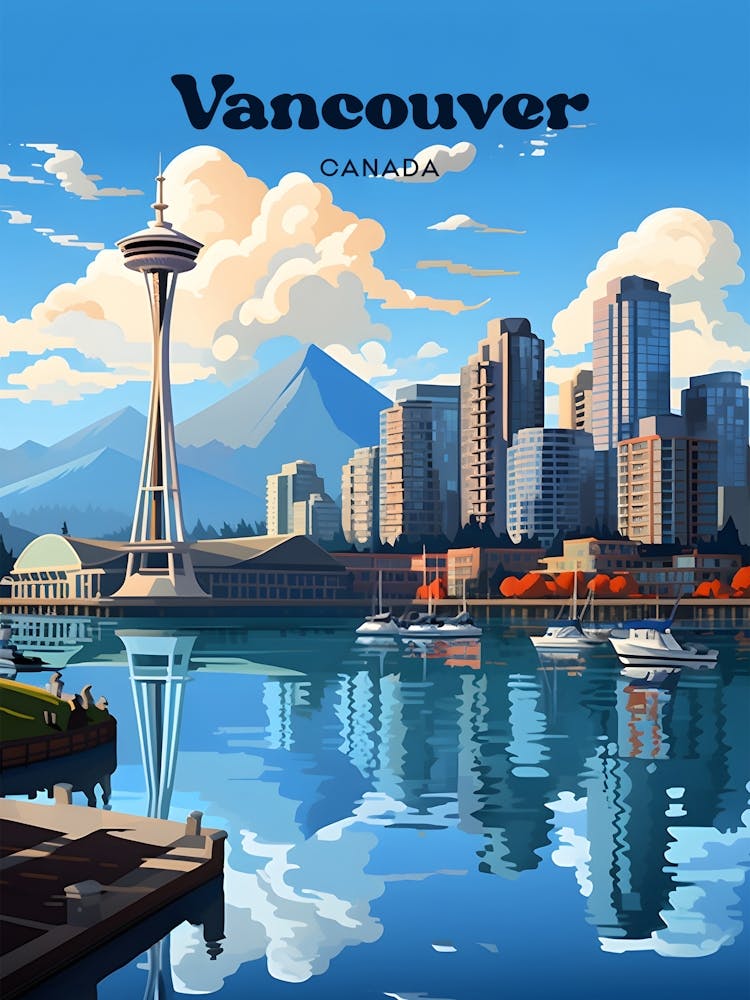 Vancouver Canada Art de Voyage Moderne Estival