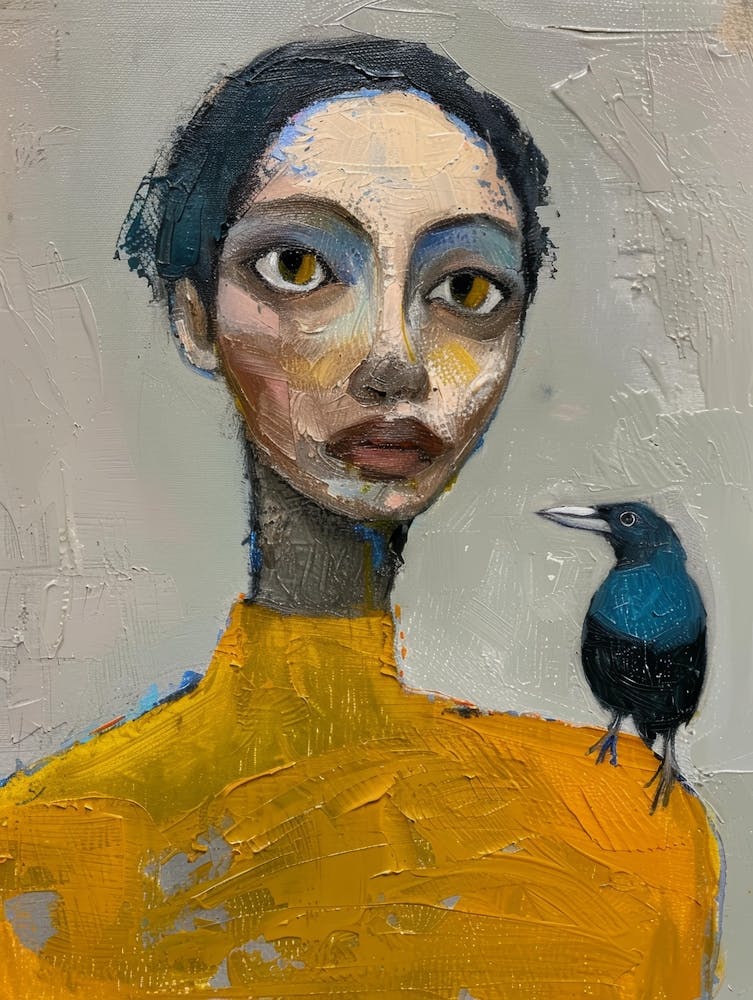 Woman And A Bird