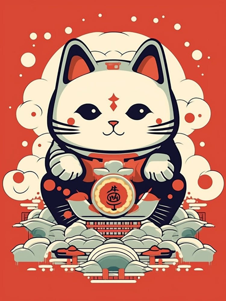 Maneki Neko Lucky Cat Japanese 12