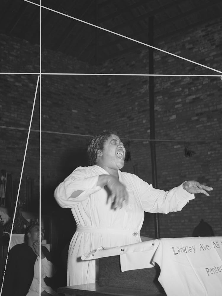 One Of The Leaders Of The Pentecostal Church Testifying, Chicago, Illinois By Russell Lee