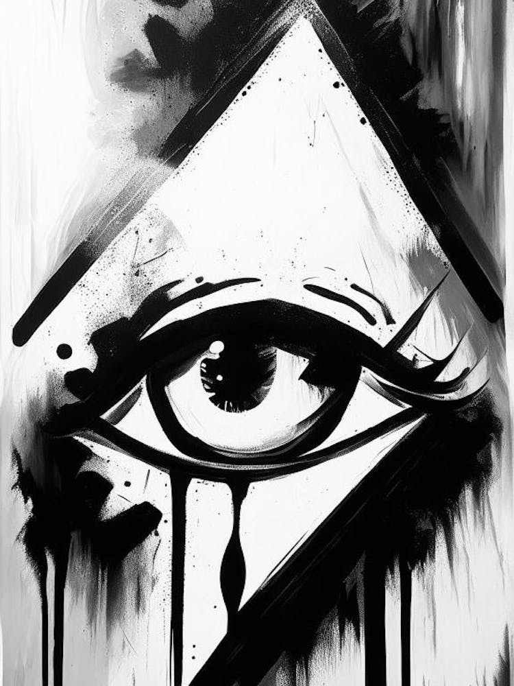 Abstract Expression, Symbol, Third Eye Black & White 2