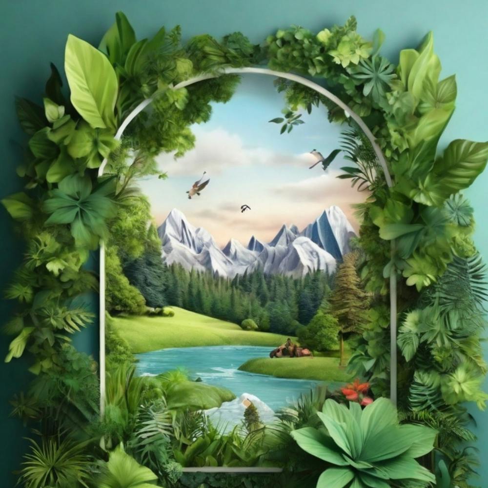 Landschaft in einem Rahmen