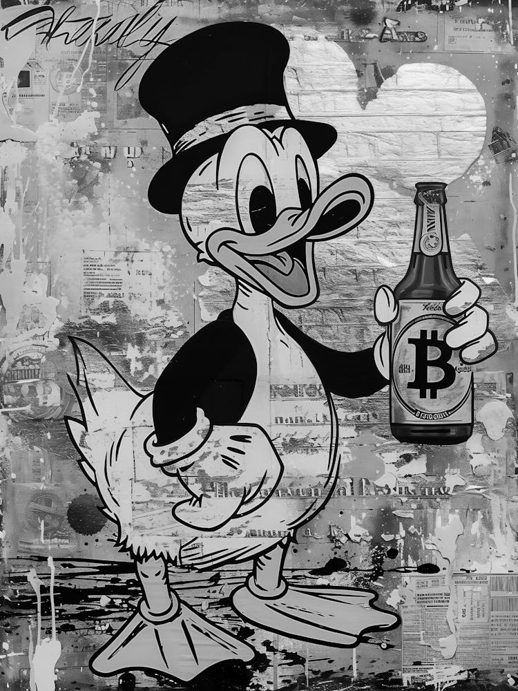 Donald Duck Holding A Beer