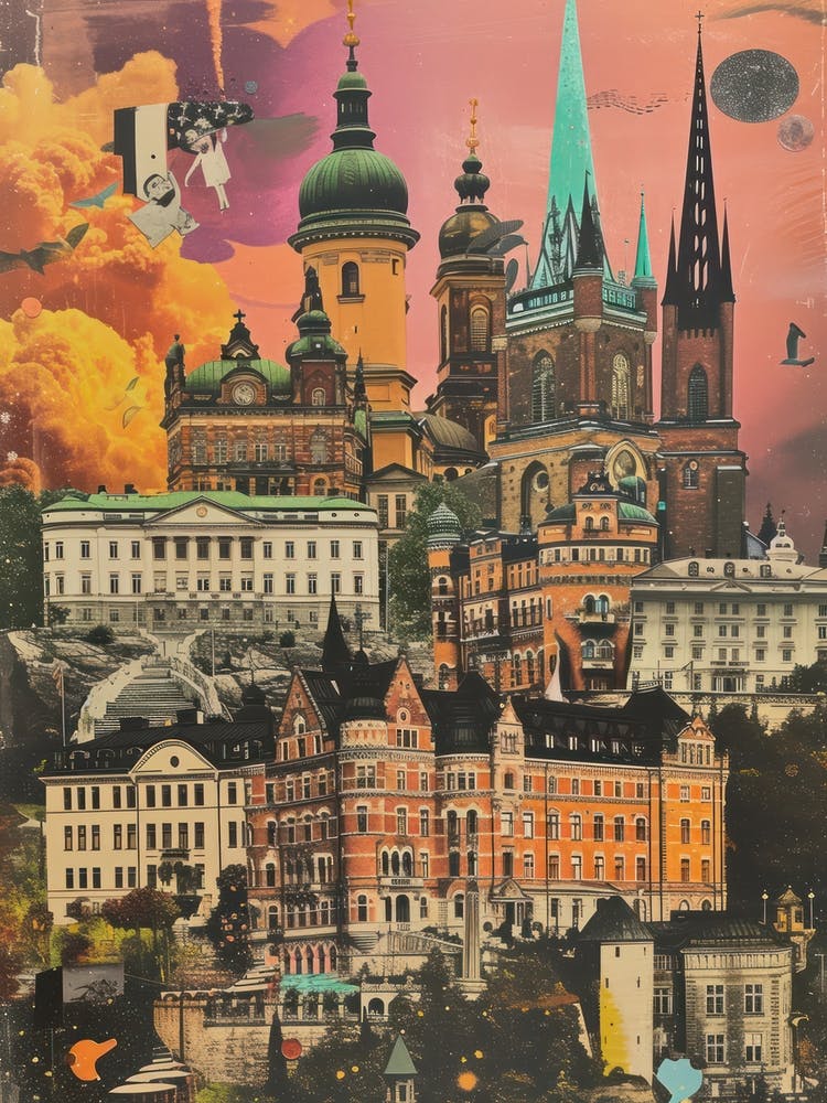 Stockholm   Retro Collage Style 2