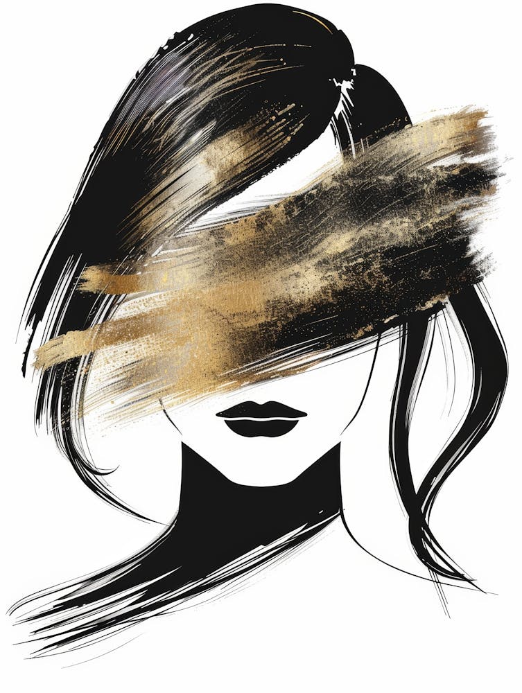 Woman With Gold Paint On Her Face