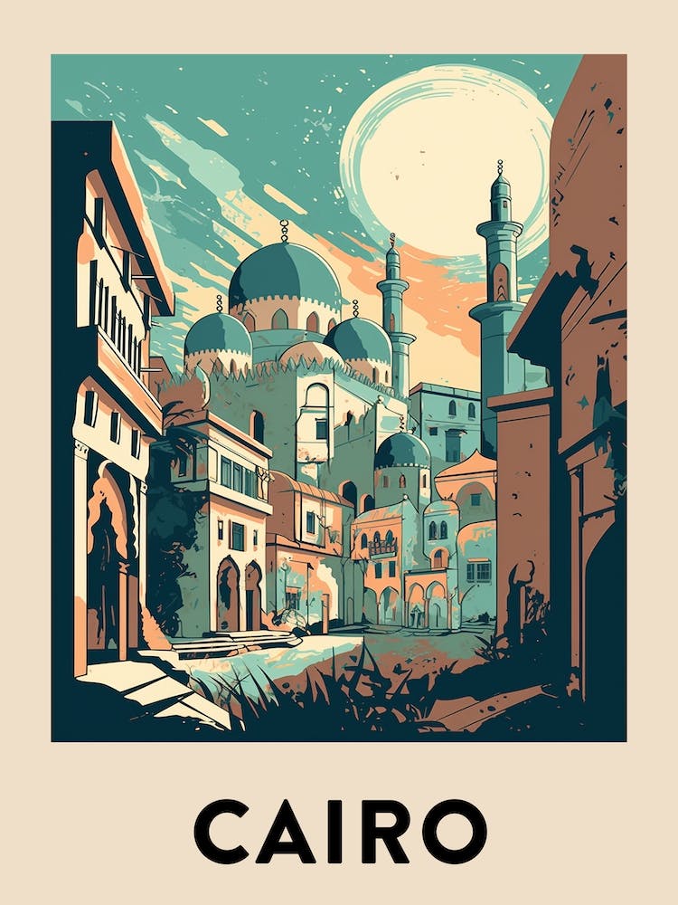 Cairo Vintage Travel Poster