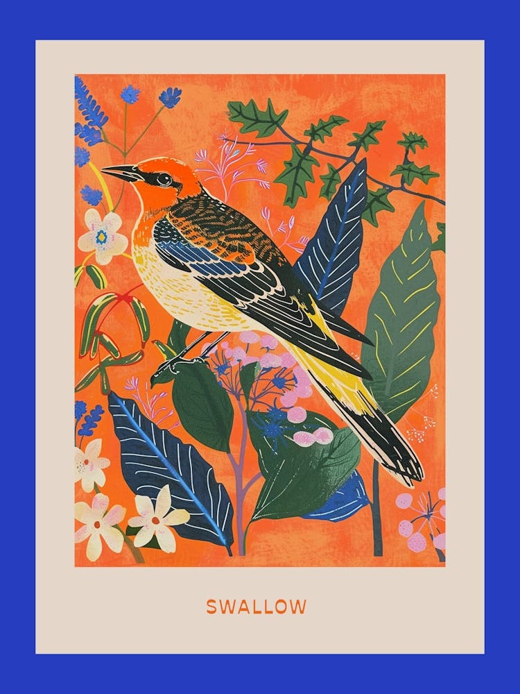 Spring Birds Poster Swallow 2