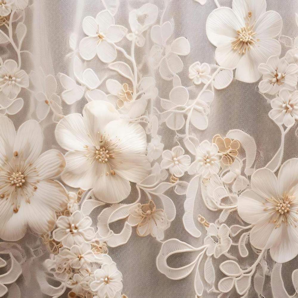 White Flowers On Lace 3