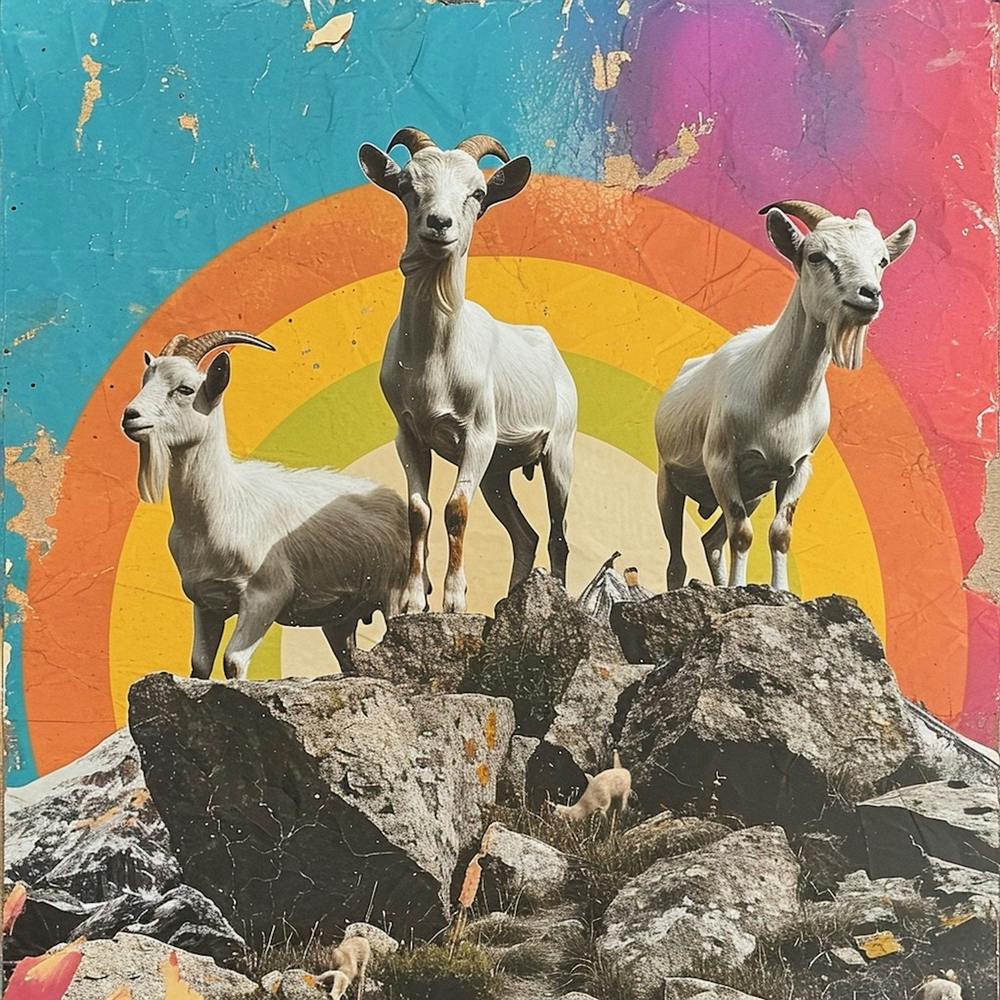 Mountain Goat Rainbow Collage 4