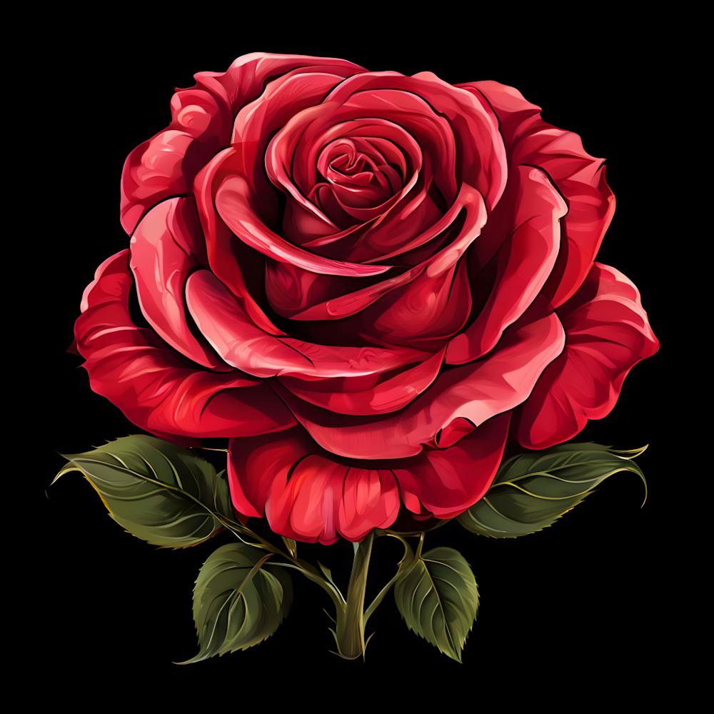 Red Rose On Black Background