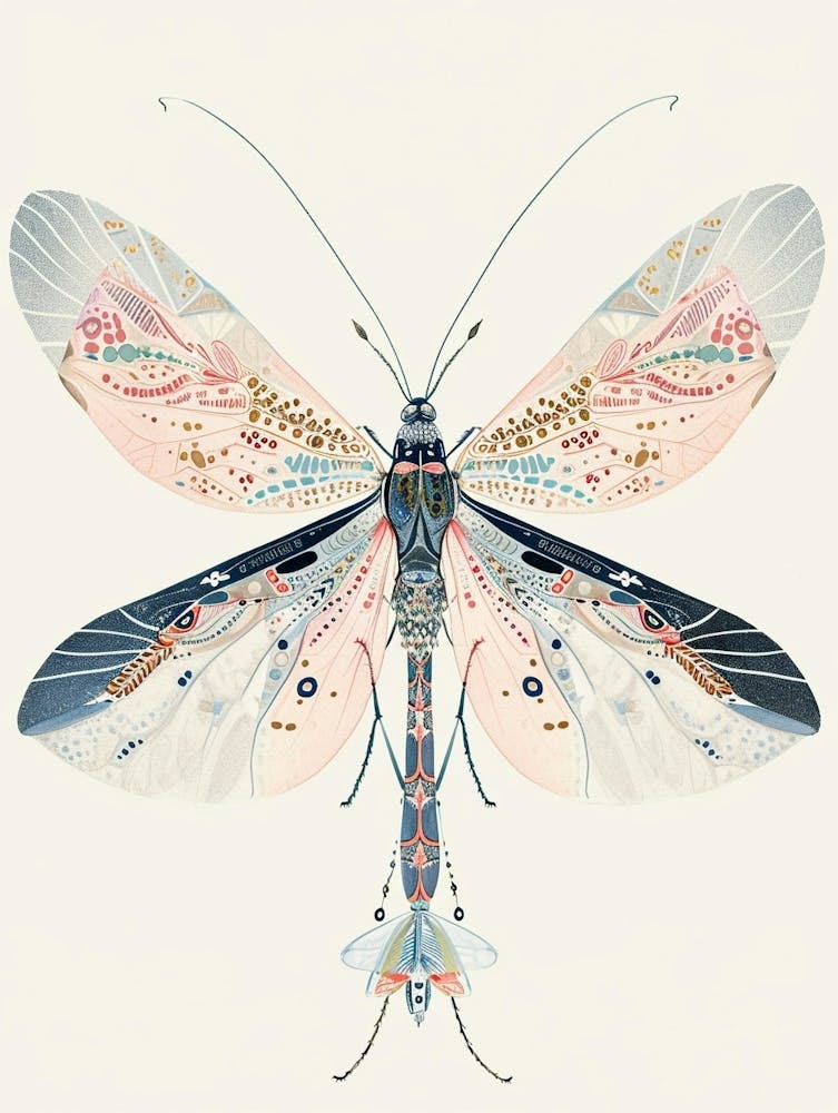 Colourful Insect Illustration Lacewing 16