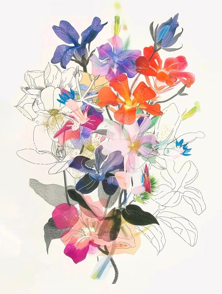 Lobelia 1 Collage Flower Bouquet