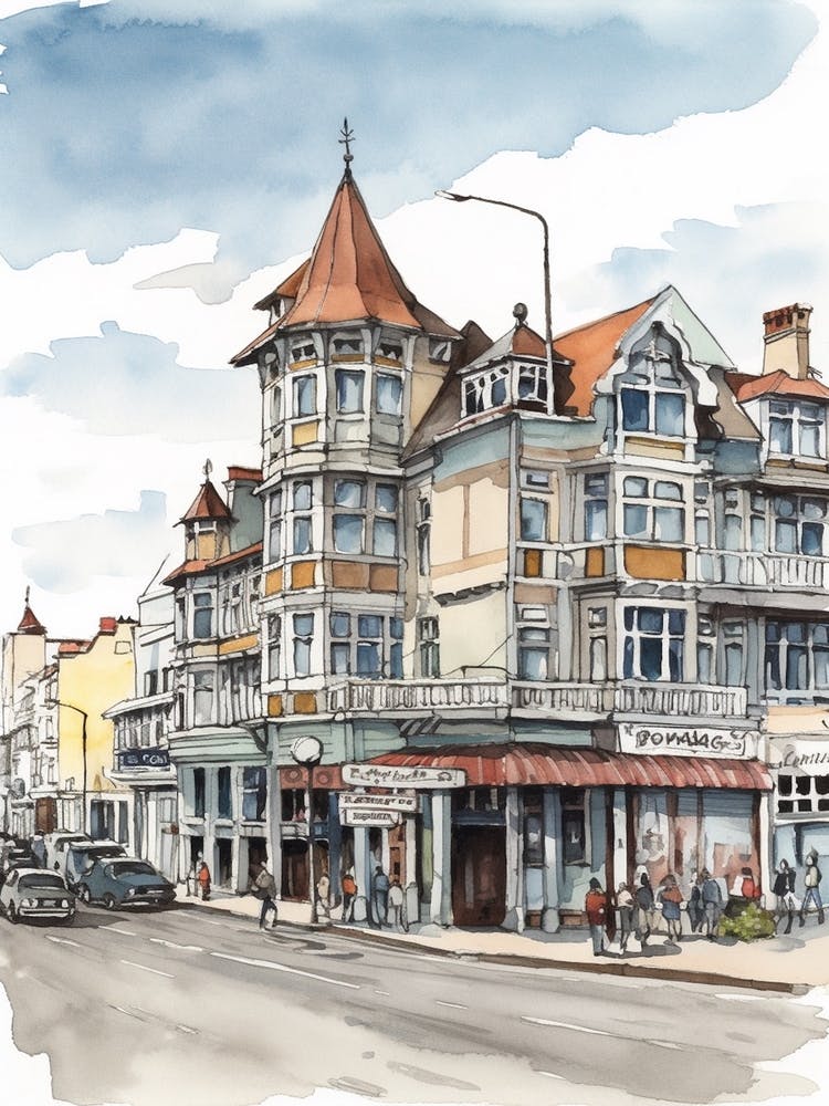 Punta Arenas City Center Punta Arenas  Neighborhood, Watercolour 4